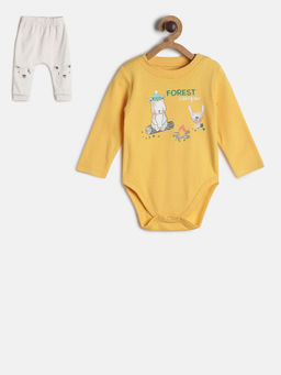 MINI KLUB - Baby Boys Yellow Body Suit and Bottom (Set of 2)