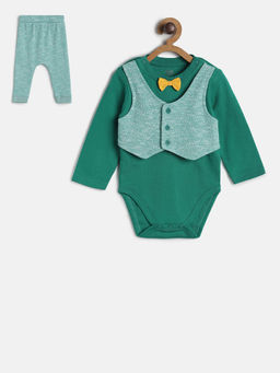 MINI KLUB - Baby Boys Green Body Suit and Bottom (Set of 2)