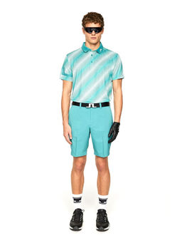 J.Lindeberg - Heath Print Comb Teal M Golf Polo T-Shirt
