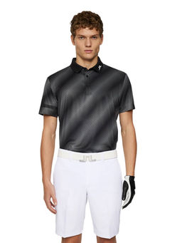 J.Lindeberg - Heath Print Comb Black M Golf Polo T-Shirt