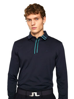 J.Lindeberg - Viktor Long Sleeve JL Navy Golf Polo T-Shirt