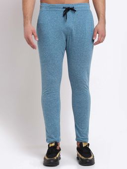 Club York - Men Blue Solid Track Pant