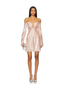 self-portrait - Sequin Off Shoulder Mini Dress
