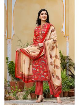 Vaamsi - Cotton Printed Kurta Palazzo Dupatta (Set of 3)