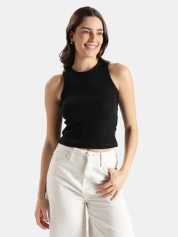 Jockey - A192 Women Cotton Slim Fit Racerback Styled Tank Top-Black