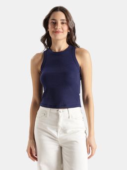 Jockey - A192 Women Cotton Slim Fit Racerback Styled Tank Top-Imperial Blue