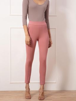Twenty Dresses by Nykaa Fashion - Peach Solid Ankle Jeggings