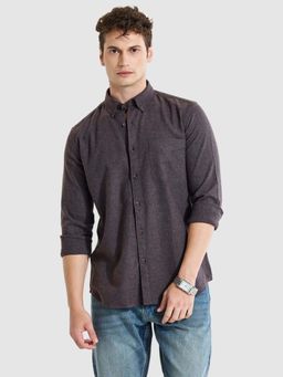 Snitch - Charcoal Solid Slim Fit Shirt