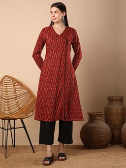 FASHOR - Ethnic Floral Printed A-Line Flared Kurta