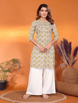 Rangita - Multi-Colour Women Rayon Printed Straight Knee Length Kurta