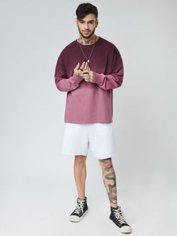 The Souled Store - Ombre Grape Wine For Mens Oversized Full Sleeve T-shirts