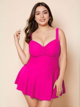 WomanLikeU - Neon Pink Swim Dress
