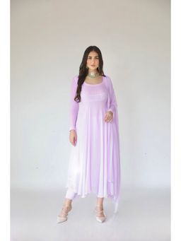 Label Aishwaryrika - Lavender Dolce Chikankari Anarkali (Set of 3)
