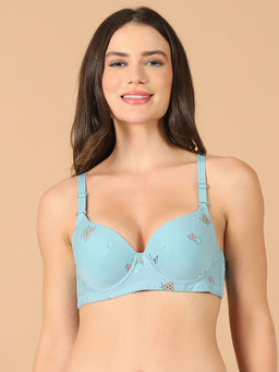 PrettyCat - Lightly Padded Underwire Sexy T-Shirt Bra with Teddy Print