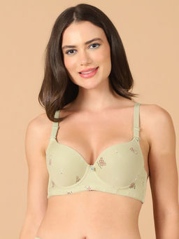 PrettyCat - Lightly Padded Underwire Sexy T-Shirt Bra with Teddy Print