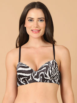 PrettyCat - Lightly Padded Sexy Zebra Print Underwire T-Shirt Bra