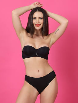 PrettyCat - Women Sexy Lightly Padded Balconette Bra & Panty with Strapless Style. (Set of 2)