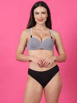 PrettyCat - Shine Strap Sexy Half Cup Balconette Bra & Panty Lingerie (Set of 2)