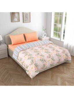 Haus & Kinder - 150 GSM Printed Reversible AC Comforter, Blush Vineyard, Peach (Single)