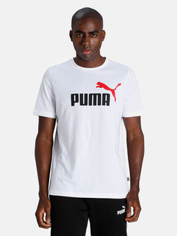 Puma - Ess+ 2 Col Logo Casual Tee White