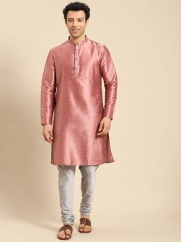Amodh by Kisah - Men Pink Kurta (Set of 2)