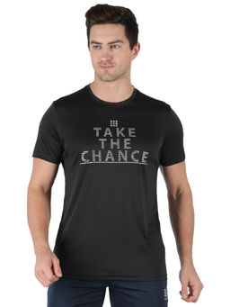 Rock.it - Men Black Round Neck Regular Fit Half Sleeve T-shirt