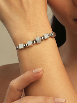 Mia by Tanishq - Chic Cubes Silver Bracelet
