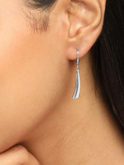 Mia by Tanishq - Edgy Shine Silver Drop Earrings