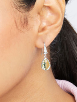 Mia by Tanishq - Graceful Silver Drop Earrings
