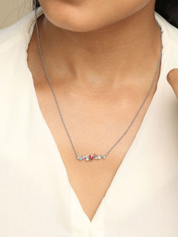 Mia by Tanishq - Vivid Harmony Silver Necklace