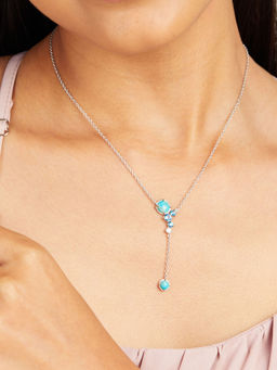 Mia by Tanishq - Sea Sparkle Silver Necklace