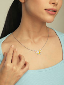 Mia by Tanishq - Flutter Chic Silver Necklace