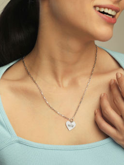 Mia by Tanishq - Forever Love Silver Necklace.