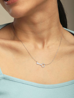 Mia by Tanishq - Unlocking Charm Silver Necklace