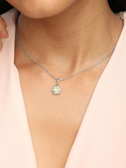 Mia by Tanishq - Golden Bloom Silver Yellow Pendant