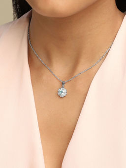Mia by Tanishq - Crystal Glow Silver Blue Pendant
