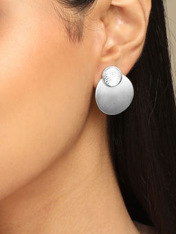 Mia by Tanishq - Minimal Luxe Silver Stud Earrings