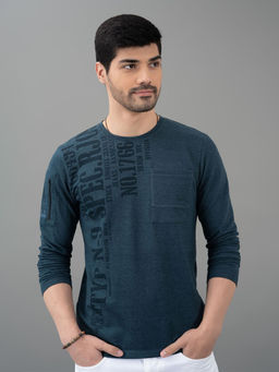 ROOKIES - Blue Melange Full Sleeve Round Neck Tee
