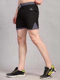 Dpassion - Black Double Layer Men Gym Shorts