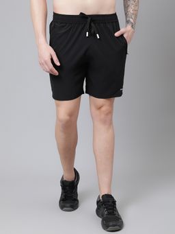 Dpassion - Black Men Polyester Quick Dry Gym and Running Sports Shorts