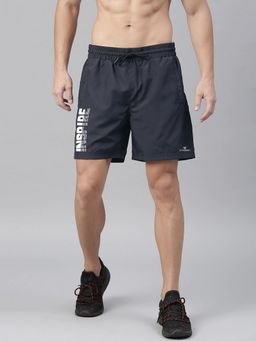 Dpassion - Navy Blue Men Polyester Quick Dry Gym and Running Sports Shorts