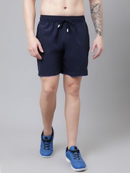 Dpassion - Navy Blue Men Polyester Quick Dry Gym and Running Sports Shorts
