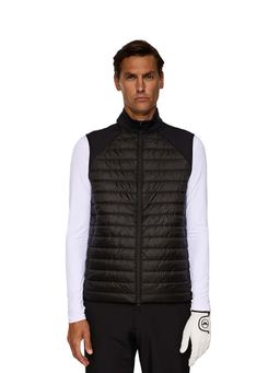 J.Lindeberg - Black Men's Hayden Quilt Hybrid Puffer Jacket