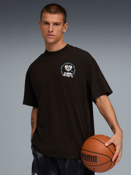 Puma - Black Cotton Half Sleeves T-Shirt