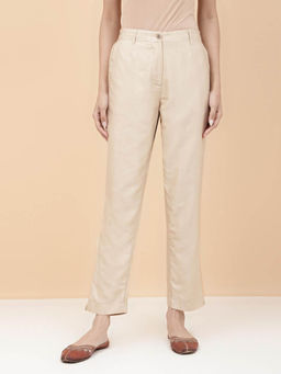 Fabindia - Natural Viscose Silk Ankle Length Slim Fit Slim Kosi Casual Pant
