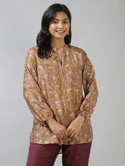 Fabindia - Green Cotton Silk Hand Block Printed Tunic
