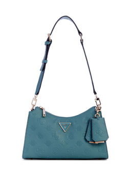 Guess - Blue Textured Shoulder Bag with Detachable Strap