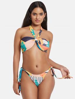 G Heist - Women Halter Beachwear Swim Printed Multicolor Bikini Top And Bottom