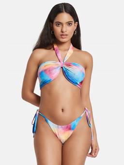 G Heist - Women Halter Beachwear Swim Multicolor Bikini Top And Bottom