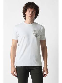 Van Heusen - Men White Graphic Print Round Neck T-shirt